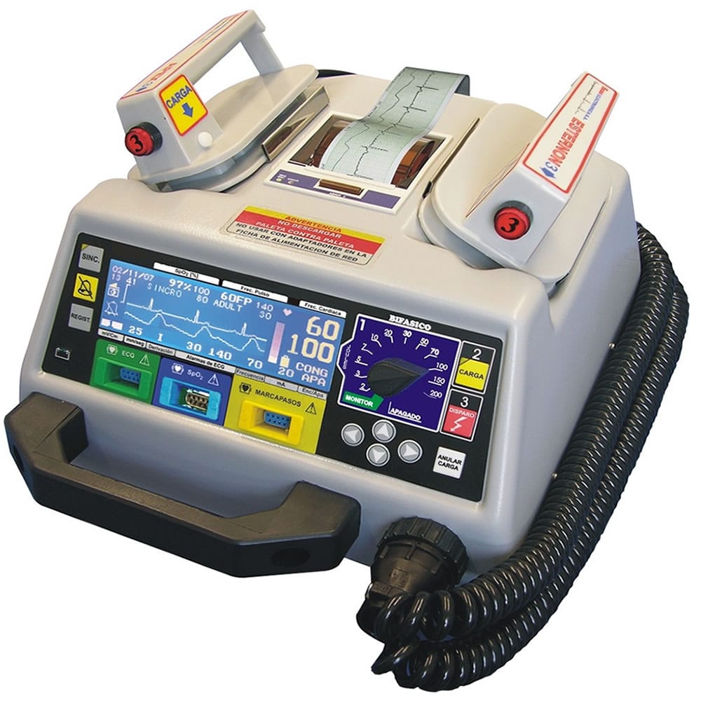 
Cardiodesfibrilador Monitor Monofasico Bifasico ECG Marcapasos Registro Oximetría