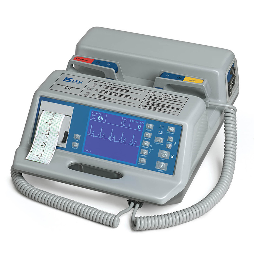 
Cardiodesfibrilador Monitor Monofasico ECG Registro Oximetría